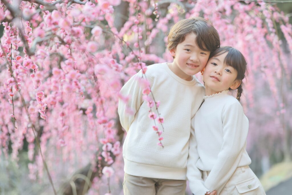 梅の花の季節のロケーション撮影