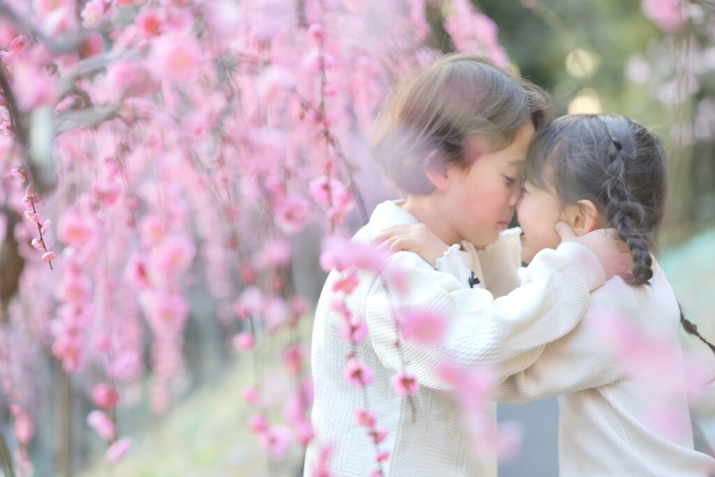 梅の花の季節のロケーション撮影