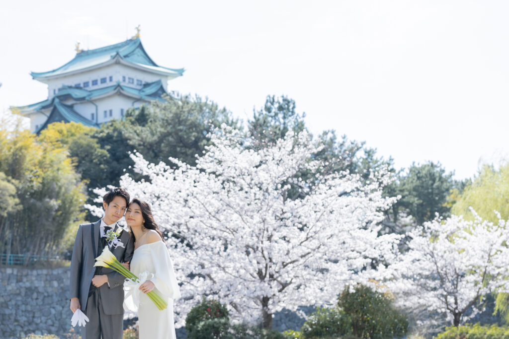 名城公園（名古屋市北区）での前撮り・フォトウエディングのロケーション撮影