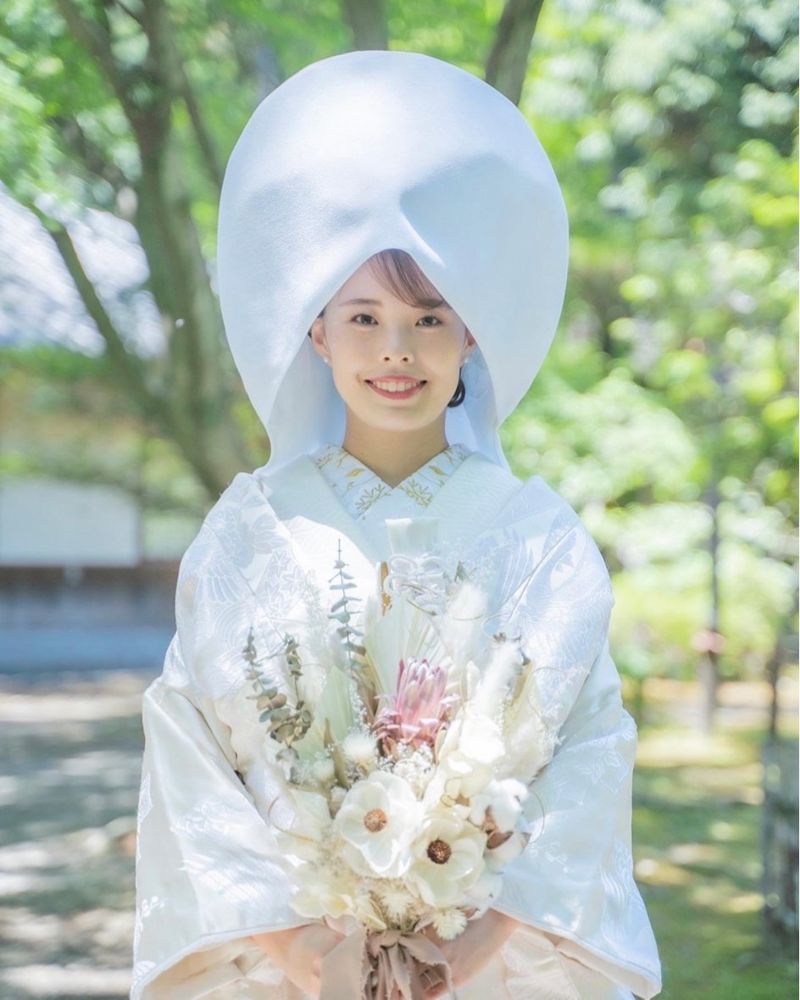 白無垢｜鶴の刺繍（No.M001）のフォトウェディング写真1